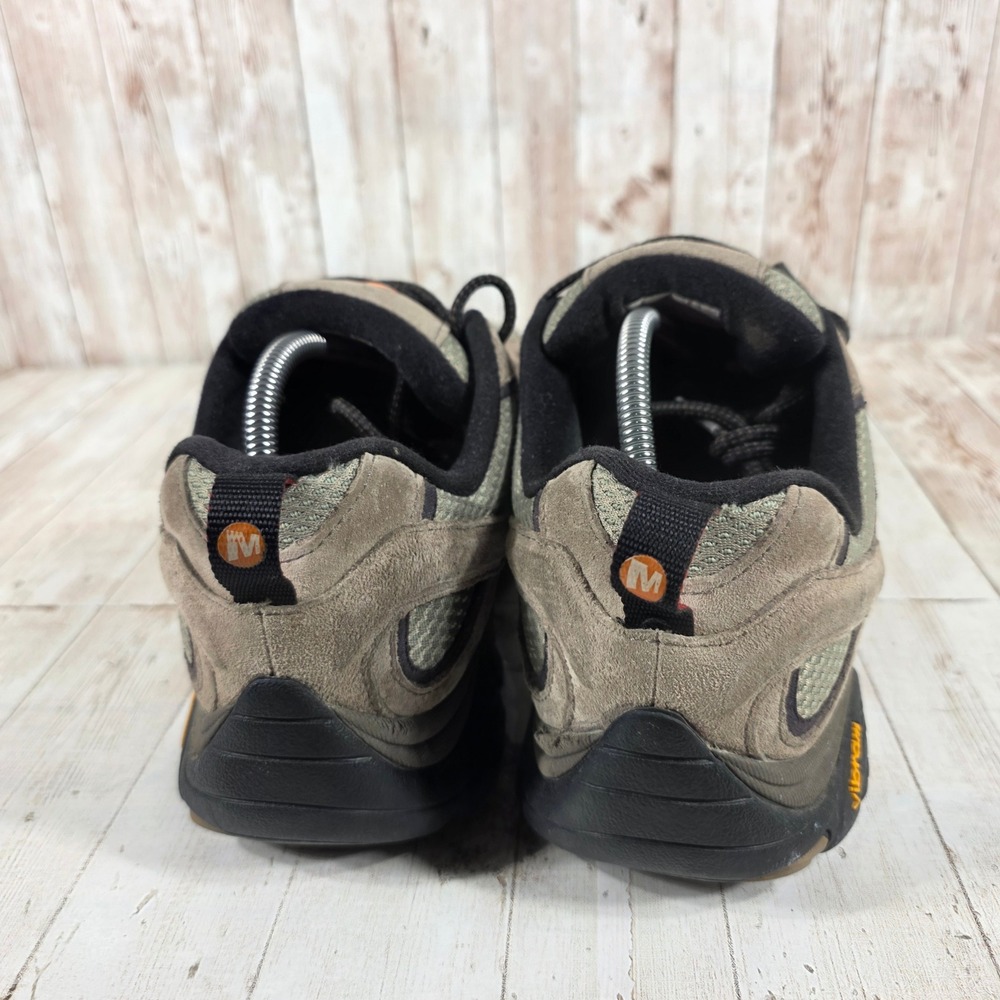 Merrell Moab 2 Waterproof Mens 10.5 Hiking Shoes Taupe Grey Vibram Low Trai - Picture 3 of 8